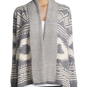 BCBGMAXAZRIA Tribal-Print Slouchy Cardigan, Gray